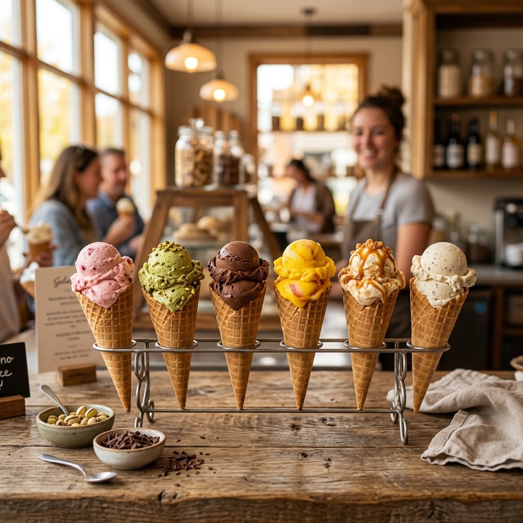 Gelatos artesanais Mamma Leone